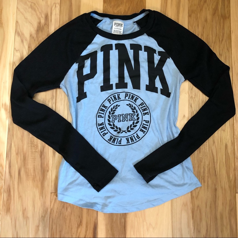 💐PINK baseball long sleeve tee